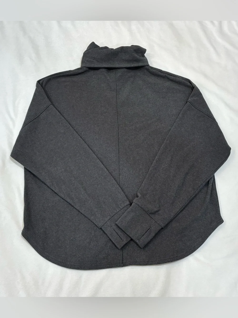 Varley Rainer Roll Neck Jumper Brushed Rib Iron Marled Gray Medium Women’s - Picture 2 of 9